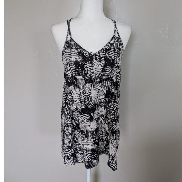 RVCA Tank Womens XS Cage‎ Racerback Black Abstract Print Boho Festival Summer - Picture 9 of 9